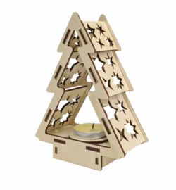Christmas tree candle holder E0023998 file cdr and dxf pdf free vector download for laser cut