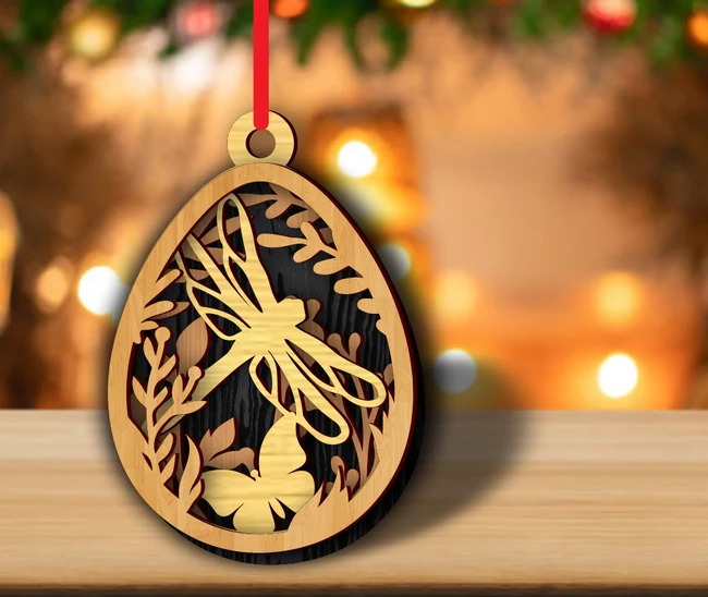 Easter egg layered E0023991 file cdr and dxf pdf free vector download for laser cut