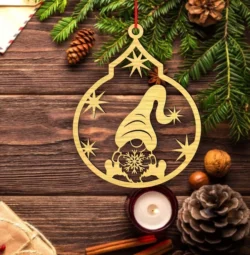 Gnome Christmas ball E0024066 file cdr and dxf pdf free vector download for laser cut