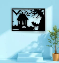 Haloween Wall Decor E0024001 file cdr and dxf pdf free vector download for laser cut plasma