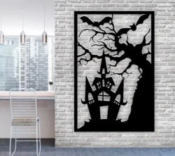 Haloween Wall Decor E0024002 file cdr and dxf pdf free vector download for laser cut plasma