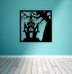 Haloween Wall Decor E0024003 file cdr and dxf pdf free vector download for laser cut plasma