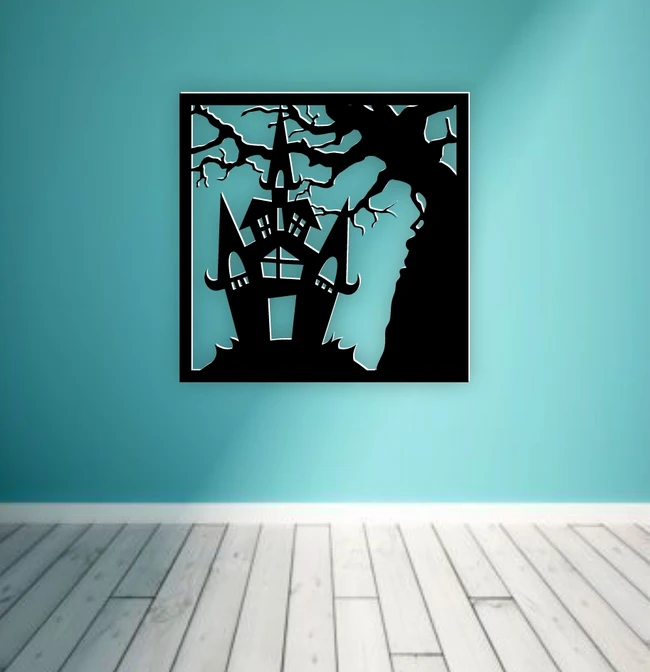 Haloween Wall Decor E0024003 file cdr and dxf pdf free vector download for laser cut plasma