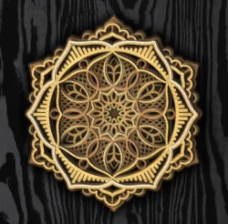 Mandala multilayer E0023974 file cdr and dxf pdf free vector download for laser cut