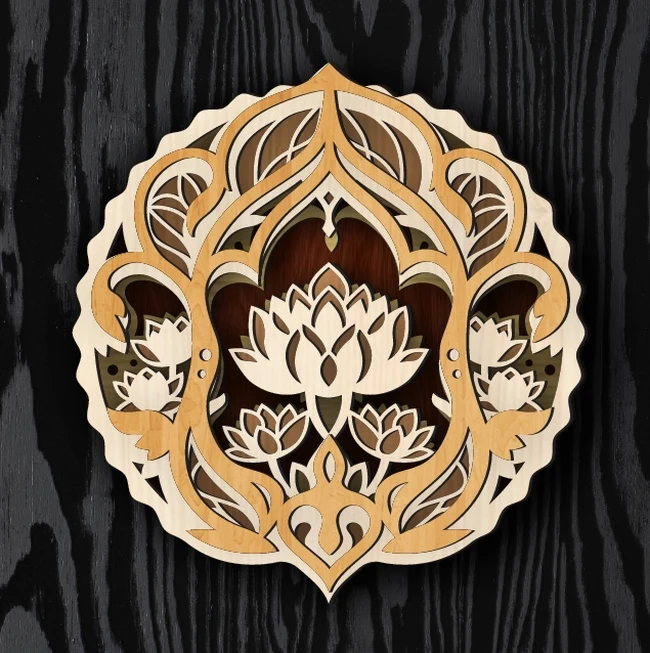Multilayer flower E0023973 file cdr and dxf pdf free vector download for laser cut