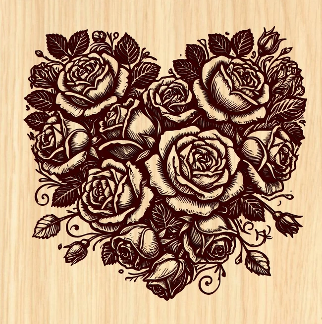 Rose E0024050 file cdr and dxf pdf free vector download for laser engraving machine 1 Rose E0024050 file cdr and dxf pdf free vector download for laser engraving machine