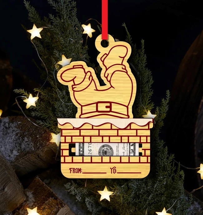 Santa claus money holder E0024000 file cdr and dxf pdf free vector download for laser cut