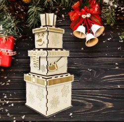 Snow man box E0024004 file cdr and dxf pdf free vector download for laser cut