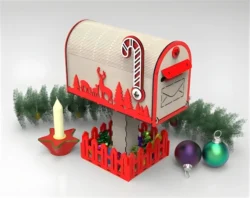 Christmas Mailbox E0024129 file cdr and dxf pdf free vector download for laser cut