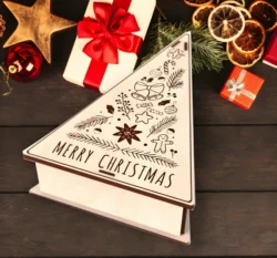 Christmas gift box E0024186 file cdr and dxf pdf free vector download for laser cut