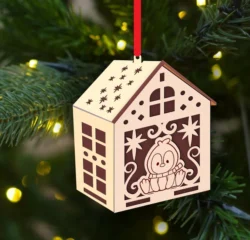 Christmas house E0024102 file cdr and dxf pdf free vector download for laser cut