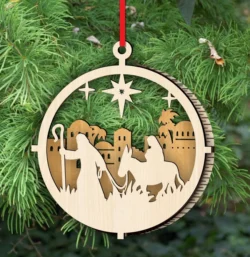 Christmas ornament E0024175 file cdr and dxf pdf free vector download for laser cut