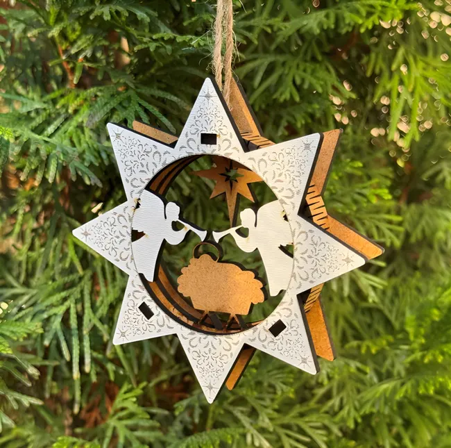 Christmas ornament E0024147 file cdr and dxf pdf free vector download for laser cut