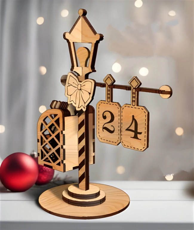 Christmas street lamp E0024088 file cdr and dxf pdf free vector download for laser cut