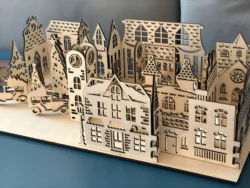 Christmas village E0024079 file cdr and dxf pdf free vector download for laser cut