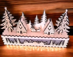 Christmas village E0024201 file cdr and dxf pdf free vector download for laser cut