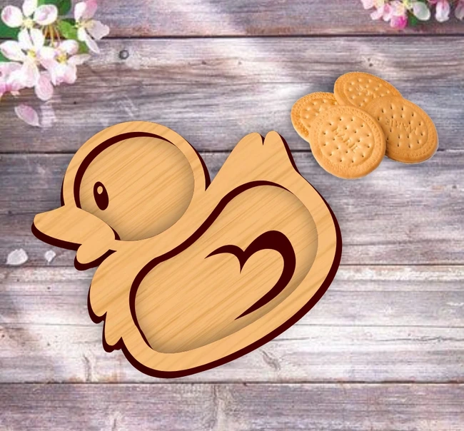 Duck Children Plate E0024215 file cdr and dxf pdf free vector download for laser cut