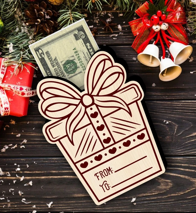 Gift card holder E0024199 file cdr and dxf pdf free vector download for laser cut