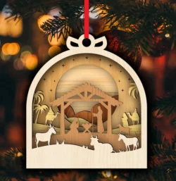 Layered Christmas E0024207 file cdr and dxf pdf free vector download for laser cut