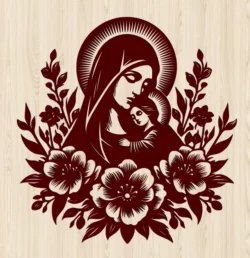 Mary And Jesus E0024153 file cdr and dxf pdf free vector download for laser engraving machine