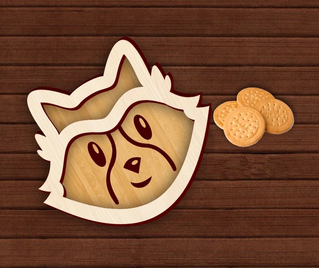 Raccoon children plate E0024202 file cdr and dxf pdf free vector download for laser cut 5 Raccoon children plate E0024202 file cdr and dxf pdf free vector download for laser cut