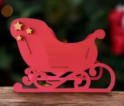 Santa’s sleigh candy holder E0024124 file cdr and dxf pdf free vector download for laser cut