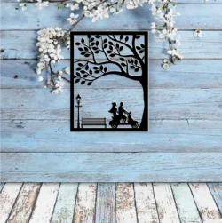 Valentine Couple Wall Decor E0024163 file cdr and dxf pdf free vector download for laser cut plasma