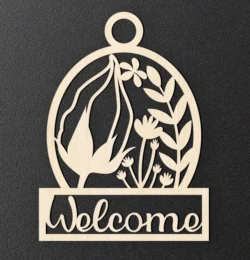 Welcome Sign E0024114 file cdr and dxf pdf free vector download for laser cut