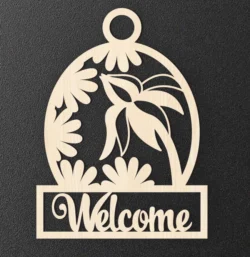 Welcome Sign E0024115 file cdr and dxf pdf free vector download for laser cut