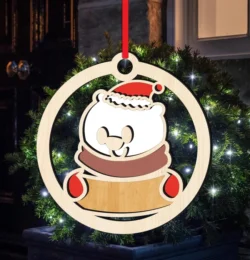 Bear Christmas ornament E0024358 file cdr and dxf pdf free vector download for laser cut