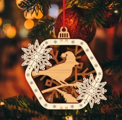 Bird Christmas ornament E0024330 file cdr and dxf pdf free vector download for laser cut