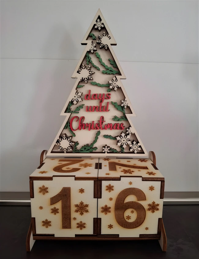 Christmas calendar E0024317 file cdr and dxf pdf free vector download for laser cut