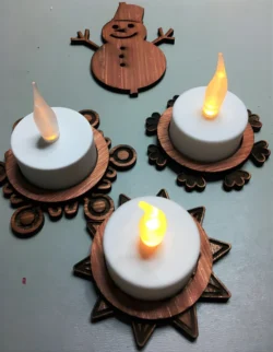 Christmas candlestick E0024367 file cdr and dxf pdf free vector download for laser cut