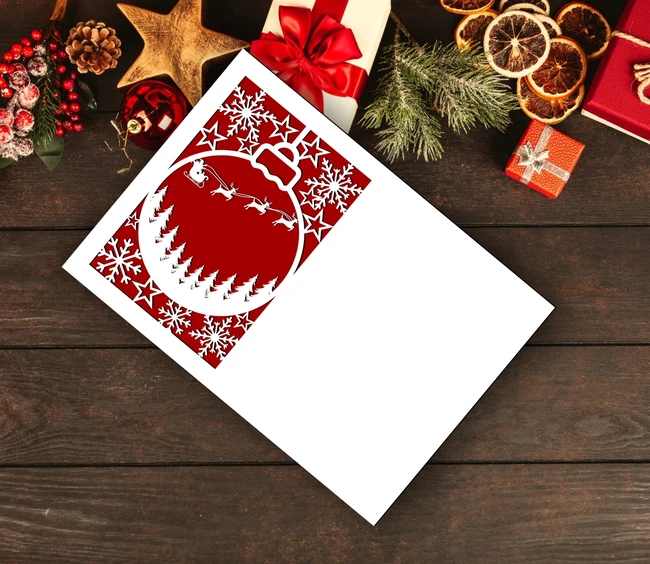 Christmas card E0024307 file cdr and dxf pdf free vector download for laser cut