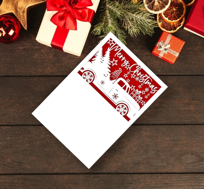 Christmas card E0024363 file cdr and dxf pdf free vector download for laser cut