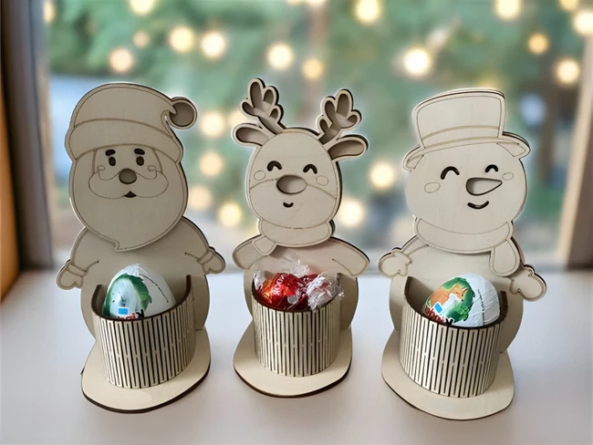 Christmas chocolate holder E0024275 file cdr and dxf pdf free vector download for laser cut