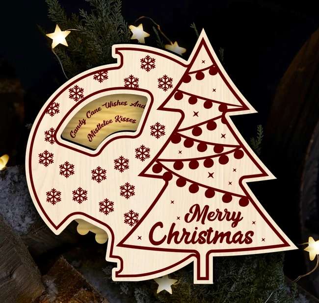 Christmas gift E0024243 file cdr and dxf pdf free vector download for laser cut