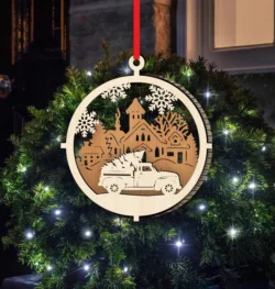 Christmas ornament E00242789 file cdr and dxf pdf free vector download for laser cut
