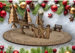 Christmas skating E0024350 file cdr and dxf pdf free vector download for laser cut