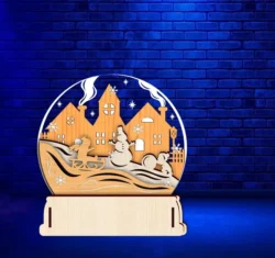 Christmas snow globe E0024379 file cdr and dxf pdf free vector download for laser cut