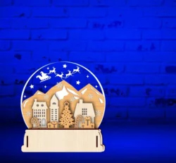 Christmas snow globe stand E0024378 file cdr and dxf pdf free vector download for laser cut