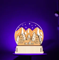 Christmas snow globe stand E0024380 file cdr and dxf pdf free vector download for laser cut