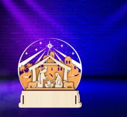 Christmas snow globe stand E0024381 file cdr and dxf pdf free vector download for laser cut