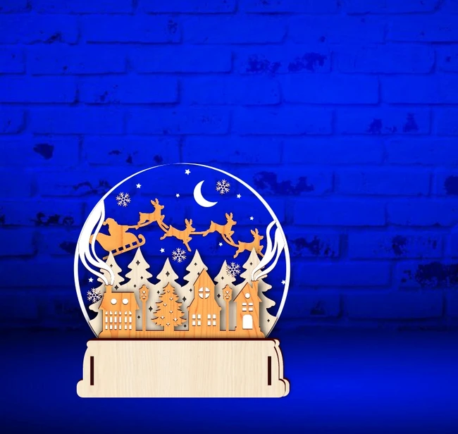 Christmas snow globe stand E0024382 file cdr and dxf pdf free vector download for laser cut