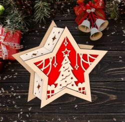 Christmas star lamp E0024235 file cdr and dxf pdf free vector download for laser cut