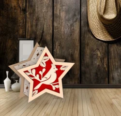 Christmas star lamp E0024239 file cdr and dxf pdf free vector download for laser cut