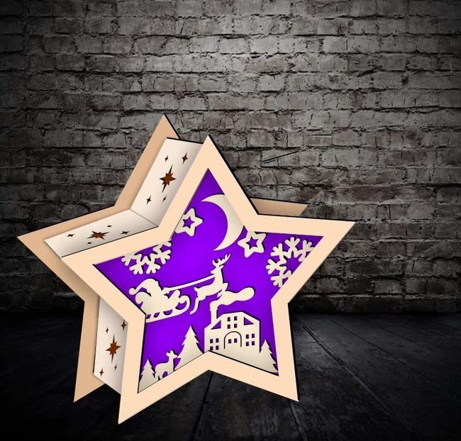 Christmas star lamp E0024242 file cdr and dxf pdf free vector download for laser cut 5 Christmas star lamp E0024242 file cdr and dxf pdf free vector download for laser cut
