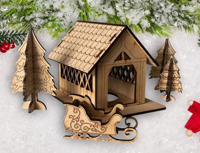 Covered Bridge E0024349 file cdr and dxf pdf free vector download for laser cut 5 Covered Bridge E0024349 file cdr and dxf pdf free vector download for laser cut