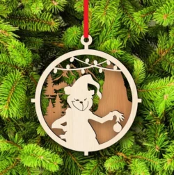 Grinch Christmas ornament E0024295 file cdr and dxf pdf free vector download for laser cut