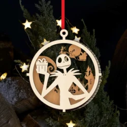 Jack Skellington Christmas ornament E0024292 file cdr and dxf pdf free vector download for laser cut
